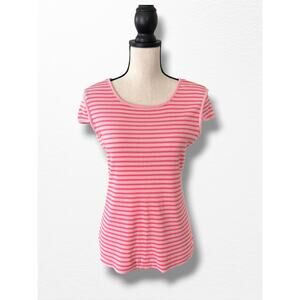 Vintage 1970s Jantzen Pink Striped Top, Size L